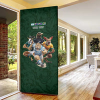 Custom Rugby Southern Hemisphere Door Cover Argentina AUNZ South Africa Mascot Green - Wonder Print Shop