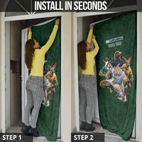 Custom Rugby Southern Hemisphere Door Cover Argentina AUNZ South Africa Mascot Green - Wonder Print Shop