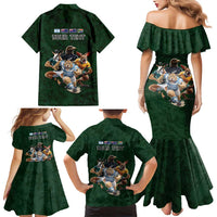 Custom Rugby Southern Hemisphere Family Matching Mermaid Dress and Hawaiian Shirt Argentina AUNZ South Africa Mascot Green - Wonder Print Shop