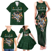 Custom Rugby Southern Hemisphere Family Matching Tank Maxi Dress and Hawaiian Shirt Argentina AUNZ South Africa Mascot Green - Wonder Print Shop