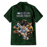 Custom Rugby Southern Hemisphere Family Matching Tank Maxi Dress and Hawaiian Shirt Argentina AUNZ South Africa Mascot Green - Wonder Print Shop