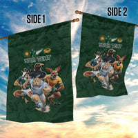 Custom Rugby Southern Hemisphere Garden Flag Argentina AUNZ South Africa Mascot Green - Wonder Print Shop