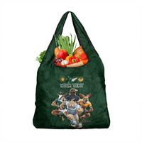 Custom Rugby Southern Hemisphere Grocery Bag Argentina AUNZ South Africa Mascot Green - Wonder Print Shop