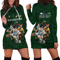Custom Rugby Southern Hemisphere Hoodie Dress Argentina AUNZ South Africa Mascot Green - Wonder Print Shop