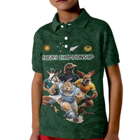 Custom Rugby Southern Hemisphere Kid Polo Shirt Argentina AUNZ South Africa Mascot Green - Wonder Print Shop