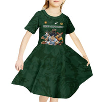 Custom Rugby Southern Hemisphere Kid Short Sleeve Dress Argentina AUNZ South Africa Mascot Green - Wonder Print Shop