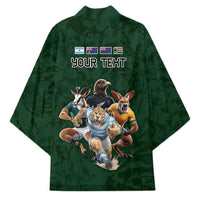 Custom Rugby Southern Hemisphere Kimono Argentina AUNZ South Africa Mascot Green - Wonder Print Shop