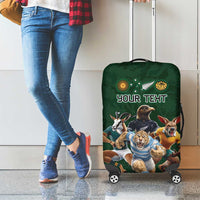 Custom Rugby Southern Hemisphere Luggage Cover Argentina AUNZ South Africa Mascot Green - Wonder Print Shop