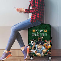 Custom Rugby Southern Hemisphere Luggage Cover Argentina AUNZ South Africa Mascot Green - Wonder Print Shop