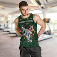 Custom Rugby Southern Hemisphere Men Tank Top Argentina AUNZ South Africa Mascot Green - Wonder Print Shop