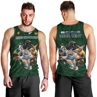 Custom Rugby Southern Hemisphere Men Tank Top Argentina AUNZ South Africa Mascot Green - Wonder Print Shop