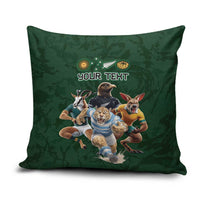 Custom Rugby Southern Hemisphere Pillow Cover Argentina AUNZ South Africa Mascot Green - Wonder Print Shop