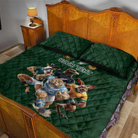 Custom Rugby Southern Hemisphere Quilt Bed Set Argentina AUNZ South Africa Mascot Green - Wonder Print Shop