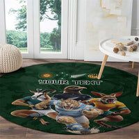 Custom Rugby Southern Hemisphere Round Carpet Argentina AUNZ South Africa Mascot Green - Wonder Print Shop