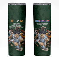 Custom Rugby Southern Hemisphere Skinny Tumbler Argentina AUNZ South Africa Mascot Green - Wonder Print Shop