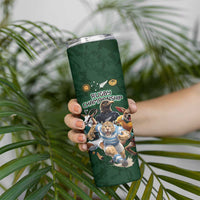 Custom Rugby Southern Hemisphere Skinny Tumbler Argentina AUNZ South Africa Mascot Green - Wonder Print Shop