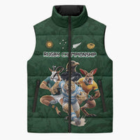 Custom Rugby Southern Hemisphere Sleeveless Puffer Jacket Argentina AUNZ South Africa Mascot Green - Wonder Print Shop