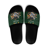 Custom Rugby Southern Hemisphere Slide Sandals Argentina AUNZ South Africa Mascot Green - Wonder Print Shop