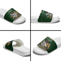 Custom Rugby Southern Hemisphere Slide Sandals Argentina AUNZ South Africa Mascot Green - Wonder Print Shop