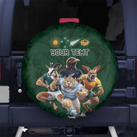 Custom Rugby Southern Hemisphere Spare Tire Cover Argentina AUNZ South Africa Mascot Green - Wonder Print Shop