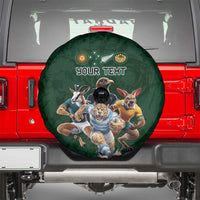 Custom Rugby Southern Hemisphere Spare Tire Cover Argentina AUNZ South Africa Mascot Green - Wonder Print Shop