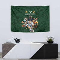Custom Rugby Southern Hemisphere Tapestry Argentina AUNZ South Africa Mascot Green - Wonder Print Shop