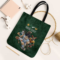 Custom Rugby Southern Hemisphere Tote Bag Argentina AUNZ South Africa Mascot Green - Wonder Print Shop