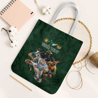 Custom Rugby Southern Hemisphere Tote Bag Argentina AUNZ South Africa Mascot Green - Wonder Print Shop