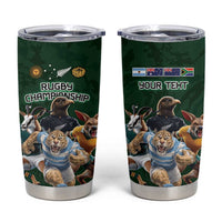 Custom Rugby Southern Hemisphere Tumbler Cup Argentina AUNZ South Africa Mascot Green - Wonder Print Shop