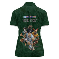 Custom Rugby Southern Hemisphere Women Polo Shirt Argentina AUNZ South Africa Mascot Green - Wonder Print Shop