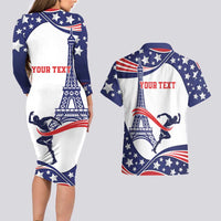 Personalized USA Athletics Couples Matching Long Sleeve Bodycon Dress and Hawaiian Shirt One For All Summer Sport LT9 - Wonder Print Shop