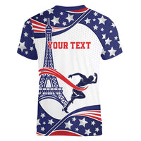 Personalized USA Athletics Women V-Neck T-Shirt One For All Summer Sport - Wonder Print Shop