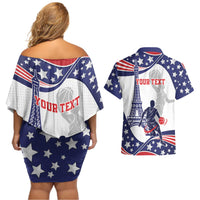 Personalized USA Basketball Couples Matching Off Shoulder Short Dress and Hawaiian Shirt One For All Summer Sport LT9 - Wonder Print Shop