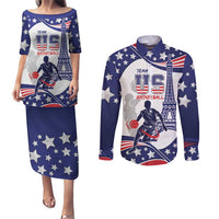 Personalized USA Basketball Couples Matching Puletasi and Long Sleeve Button Shirt One For All Summer Sport LT9 - Wonder Print Shop