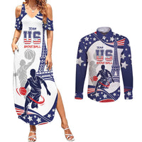 Personalized USA Basketball Couples Matching Summer Maxi Dress and Long Sleeve Button Shirt One For All Summer Sport LT9 - Wonder Print Shop