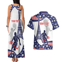 Personalized USA Basketball Couples Matching Tank Maxi Dress and Hawaiian Shirt One For All Summer Sport LT9 - Wonder Print Shop