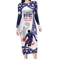 Personalized USA Basketball Family Matching Long Sleeve Bodycon Dress and Hawaiian Shirt One For All Summer Sport LT9 - Wonder Print Shop