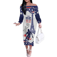 Personalized USA Basketball Family Matching Off The Shoulder Long Sleeve Dress and Hawaiian Shirt One For All Summer Sport - Wonder Print Shop