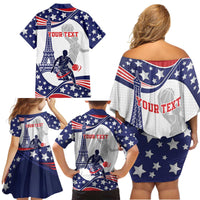 Personalized USA Basketball Family Matching Off Shoulder Short Dress and Hawaiian Shirt One For All Summer Sport LT9 - Wonder Print Shop