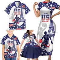 Personalized USA Basketball Family Matching Short Sleeve Bodycon Dress and Hawaiian Shirt One For All Summer Sport - Wonder Print Shop