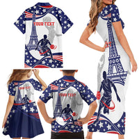 Personalized USA Basketball Family Matching Short Sleeve Bodycon Dress and Hawaiian Shirt One For All Summer Sport - Wonder Print Shop