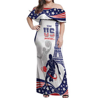 Personalized USA Basketball Off Shoulder Maxi Dress One For All Summer Sport - Wonder Print Shop