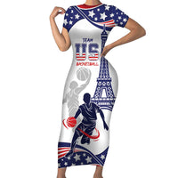 Personalized USA Basketball Short Sleeve Bodycon Dress One For All Summer Sport - Wonder Print Shop