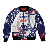 Personalized USA Basketball Sleeve Zip Bomber Jacket One For All Summer Sport - Wonder Print Shop