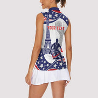 Personalized USA Basketball Women Sleeveless Polo Shirt One For All Summer Sport - Wonder Print Shop