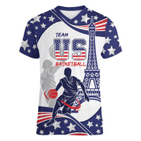 Personalized USA Basketball Women V-Neck T-Shirt One For All Summer Sport - Wonder Print Shop