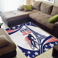 Personalized USA Cycling Area Rug One For All Summer Sport LT9 - Wonder Print Shop