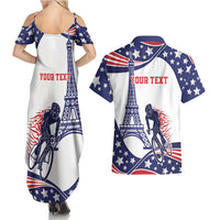 Personalized USA Cycling Couples Matching Summer Maxi Dress and Hawaiian Shirt One For All Summer Sport LT9 - Wonder Print Shop