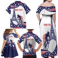 Personalized USA Cycling Family Matching Off Shoulder Maxi Dress and Hawaiian Shirt One For All Summer Sport LT9 - Wonder Print Shop