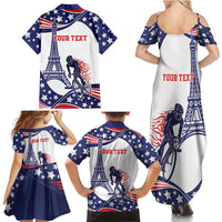 Personalized USA Cycling Family Matching Summer Maxi Dress and Hawaiian Shirt One For All Summer Sport - Wonder Print Shop
